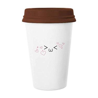 Imagem de Caneca de café com a frase "Face Love You" de cerâmica para copo de café
