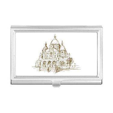 Imagem de Porta-cartões de visita com paisagem de marco da igreja, porta-cartões