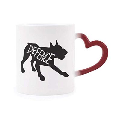 Imagem de Caneca de grés com contorno de burro preto natural sensível ao calor vermelha que muda de cor