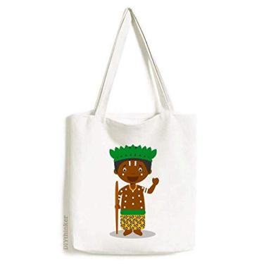 Imagem de Black Wild Congo Cartoon Art Deco Gift Fashion Tote Canvas Bag Shopping Satchel Casual Bolsa