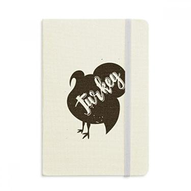 Imagem de Caderno de animais de peru preto e branco oficial de tecido capa dura diário clássico
