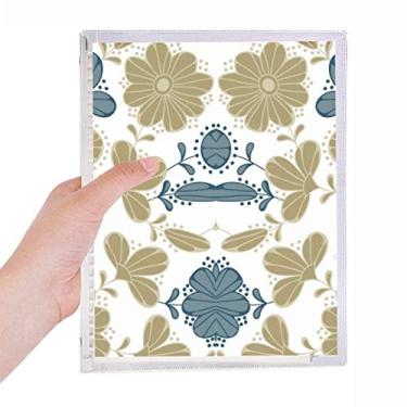 Imagem de Caderno dourado com estampa floral clássico decorativo, folhas soltas, diário recarregável, artigos de papelaria