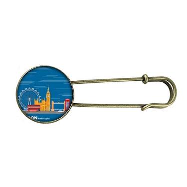 Imagem de Broche de metal retrô London Eye Double Decker Buses Graffiti