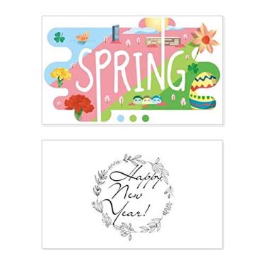 Imagem de Ilustração Primavera Temporada Ano Novo Festival Cartão Bless Mensagem Presente