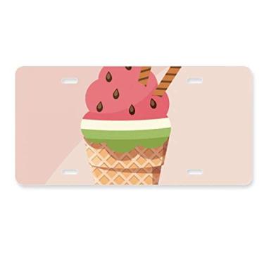 Imagem de DIYthinker Biscuits Cones de Melancia Sorvete Placa de Carro Decoração Acessório de Aço Inoxidável