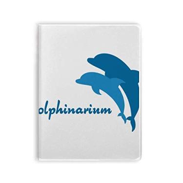 Imagem de Caderno com estampa de golfinho amigável ao oceano azul capa de goma diário capa macia