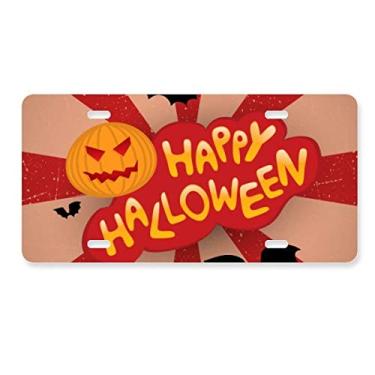 Imagem de DIYthinker Etiqueta de aço inoxidável para decoração de placa de carro com desenho de Halloween