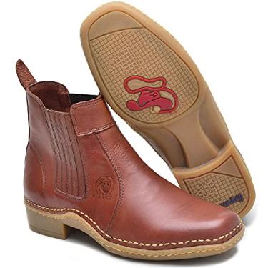 Imagem de Botina Bota Em Couro Legítimo Masculina Cla-Cle Cor:Marrom;Tamanho:36