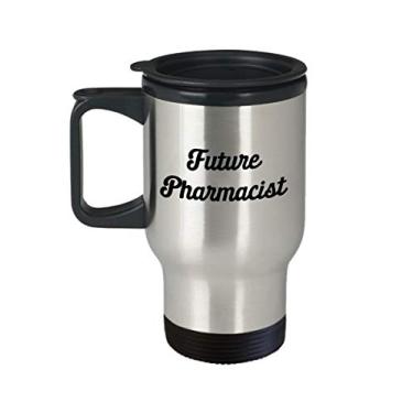 Imagem de Caneca de viagem Future Pharmacist – Caneca de chá divertido com isolamento de cacau quente – ideia de de Natal