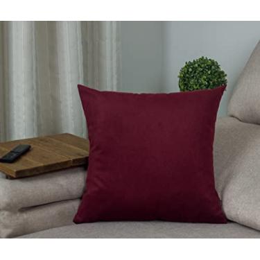 Imagem de Capa de Almofada Cor Lisa Suede Zíper Invisível (Vinho - 45 x 45 cm)
