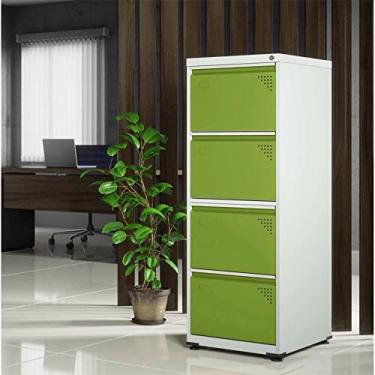 Imagem de Gaveteiro Arquivo de Aço 4 Gavetas Of04sctcm Pandin Móveis Cinza/verde Miró