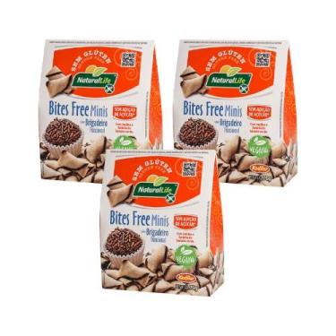 Imagem de KIT 3 Bites Free Mini Wafer sabor Brigadeiro Sem Glúten Vegano 70g - Natural Life