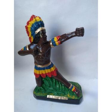 Imagem de Imagem Caboclo Flecheiro Escultura Gesso Estatua 20 Cm