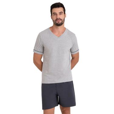 Imagem de Pijama Masculino Lupo Curto Algodão 28000-001 Cinza Escuro