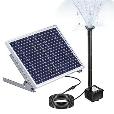 Imagem de Bomba de fonte solar de 10W com painel solar grande 3 bicos máx. Altura da água 200 cm para banho de pássaros tanque de pees pequ lago decoração de jardim