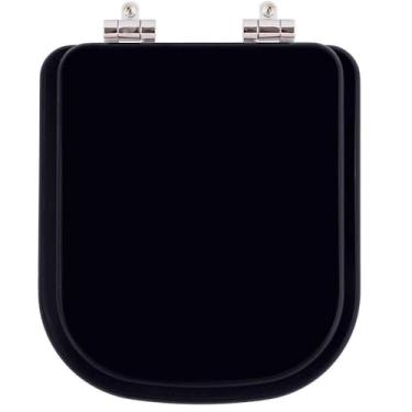 Imagem de Assento Sanitário Poliester Soft Close Axis Preto para vaso Deca