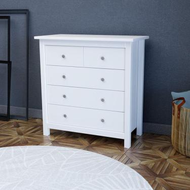 Imagem de Cômoda 5 Gavetas em Madeira Maciça Alba Parpinelli Branco