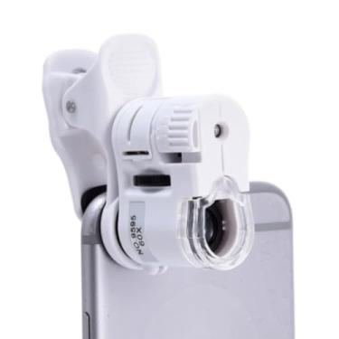 Imagem de Lente de Aumento para Celular 60x com LED, Portátil, Lupa Digital de Bolso para Celular e Tablet