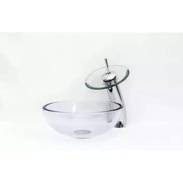 Imagem de Kit Cuba De Vidro Redonda 30cm. + Torneira + Válvula + Sifão