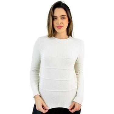 Imagem de Blusa Tricot Nacional Lã Casual Manga Longa Feminina-Feminino
