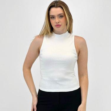 Imagem de Blusa Hering Regata Canelada Básica Gola Alta Feminina-Feminino
