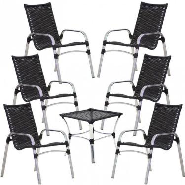 Imagem de Kit 6 Cadeiras Emily Mesa Garden em Alumínio e Fibra Trama