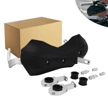 Imagem de JFG RACING Protetores de mão de bicicleta de sujeira, protetores de mão universais alargados para 7/8 em 22 mm e 1 1/8 28 mm no guidão para Dirt Pit Bike ATV Motocross Enduro Supermotor (preto), alargado