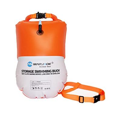 Imagem de Swim Buoy Dry Bag - Tow Float e 20L Dry Bag para em águas abertas e triatletas. Flutuador de bóia de segurança de visibilidade, laranja