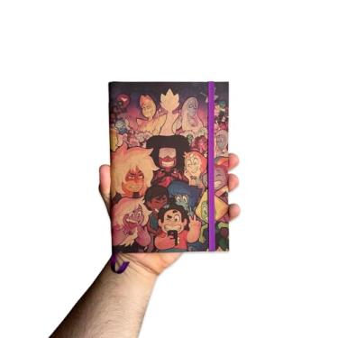 Imagem de Sketchbook Caderno Steven Universe Amestista Garnet Peridot com Elástico e Marca Página Aquarela (G (14x20cm), Marfim 120 Páginas)