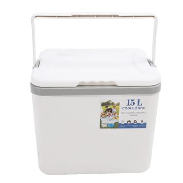 Imagem de Refrigerador Portátil Isolado, Caixa Refrigeradora de Isolamento Rígido à Prova de Vazamento de 15L para Festas Ao Ar Livre, Utilização Não Autorizada, Camping, Viagens, (WHITE)