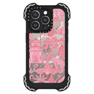 Imagem de CASETiFY Capa Ultra Bounce para iPhone 15 Pro [10x testado contra quedas de grau militar/proteção contra quedas de 10 metros/compatível com Magsafe] - Cheetah Paradise Pink - Chuteira preta