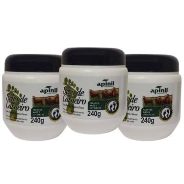 Imagem de Kit 3 Creme Hidratante Pés e Mãos C Argan e Sebo de Carneiro