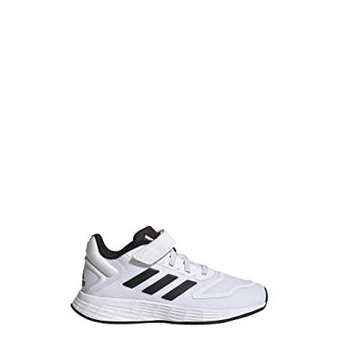 Imagem de adidas Tênis de corrida Duramo 10, Branco/preto/branco (elástico), 1 Little Kid