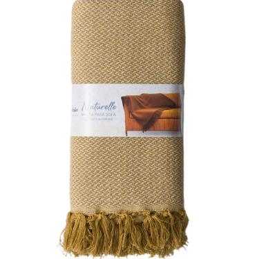 Imagem de Manta para Sofá 001486/ 5640 100% Algodão 1,20 X 1,50 Naturalle Bege