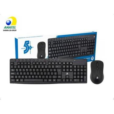 Imagem de Kit Teclado Multimídia + Mouse Sem Fio 2.4ghz  Preto Com Anatel 5+ Chi