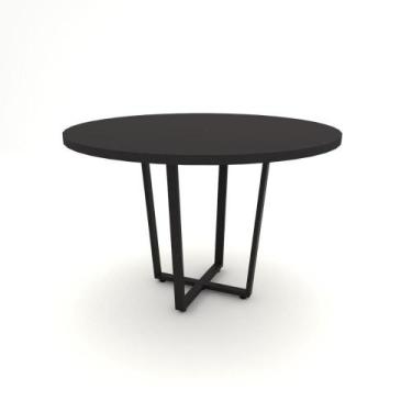 Imagem de Mesa de Reunião Industrial F5 Redonda Com Pés em Metal 1,10m - F5 Offi