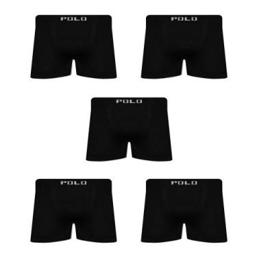 Imagem de Kit 5 Cueca Polo Star Boxer Box Masculina Preta, G, Preto