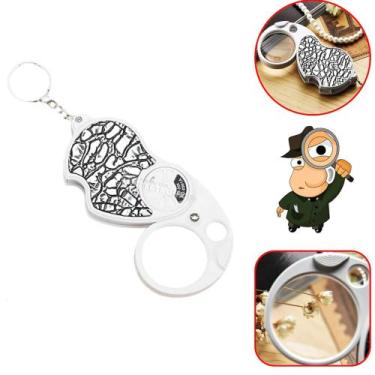 Imagem de Lupa De Bolso Chaveiro Zoom 8x Conta Fios Com Luz Alta Resolução - 690