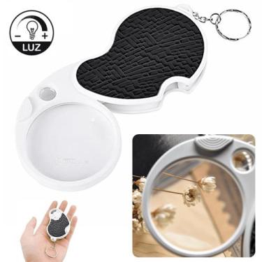 Imagem de Chaveiro Com Lupa Retrátil Bifocal Com Luz LED Ampliação e Resolução 8