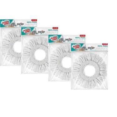 Imagem de Kit 4 Refil Microfibra Esfregão Mop Fit e Odyssey Fit Flash Limp RMOP5