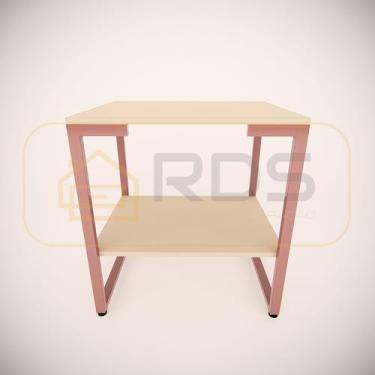 Imagem de Mesa de Cabeceira Estilo Industrial MDP Metal Rosé Gold - RDS Metalúrg