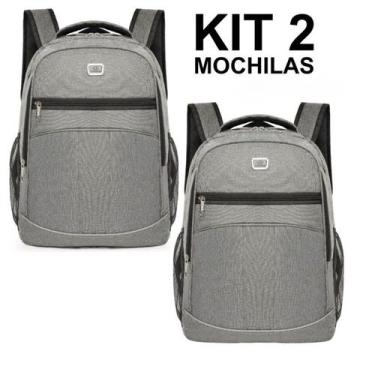 Imagem de Kit 2 Mochilas Mala Bolsa Viagem Resistente Coreana Escolar Masculina 