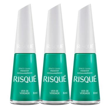 Imagem de Kit 3 Esmalte Risqué Cor Ver de Verdade com 8ml