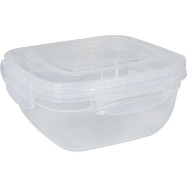 Imagem de Pote 800ml C/ Tampa 4 Travas Quadrado Fliplock Marmita Transparente Co