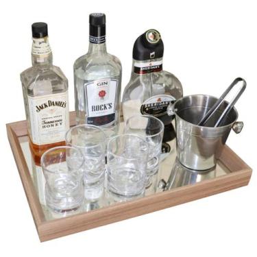 Imagem de Bandeja Espelhada Decorativa Retangular Café Bebidas 33x43cm Oferta - 