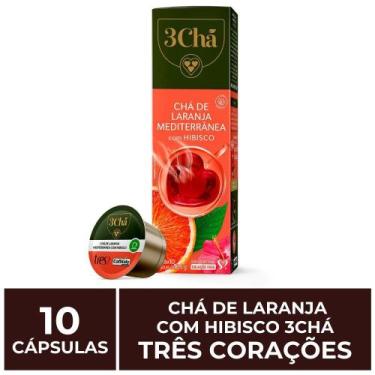 Imagem de 10 Cápsulas 3 Corações, Chá Laranja Mediterrânea com Hibisco - Três