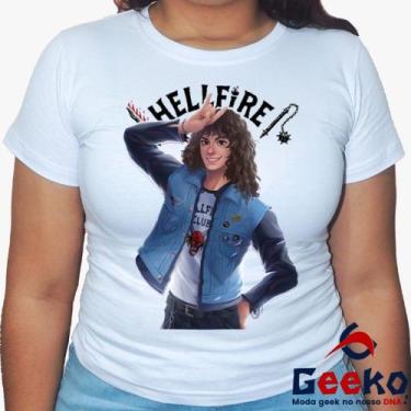 Imagem de Baby Look Hellfire Club 100% Algodão - Eddie Munson - Stranger Things 