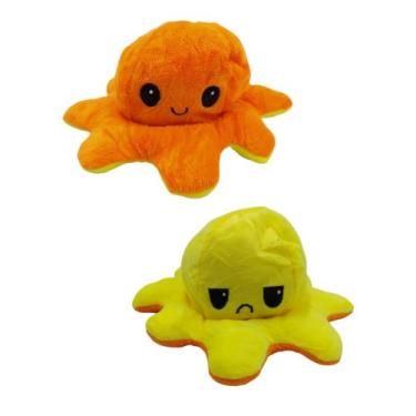Imagem de Polvo Do Humor Polvo De Pelúcia Reversível - KINGLEEN, Laranja e amare