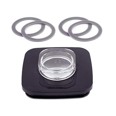 Imagem de Timsec Replacement Blender Square Jar Lid 4903 and 4Packs Blender Gaskets Sealing O-Rings, 4" diameter Blender Cover with Removable Filler Cap Compatible with Oster and Osterizer Blenders 5 Cup Jar
