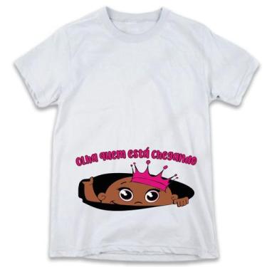 Imagem de 1 Camiseta Bebê Espiando Gestante Grávida menina morena - W3artestampa